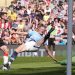 Erling Haaland attempts to make contact with ball against Southampton Photo Courtesy: PA Media