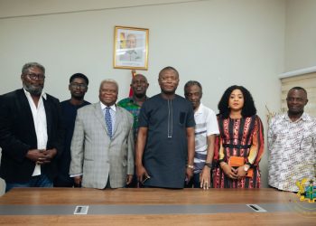 Sports Minister Kofi Adams (middle front row) with members of boxing enquiry committee members