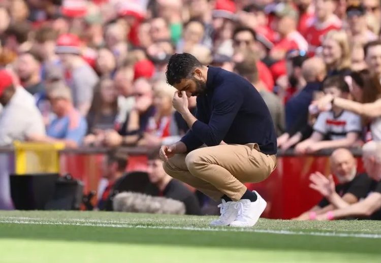 Man United head coach  Ruben Amorim reacts to loss to West Ham Photo Courtesy: EPA