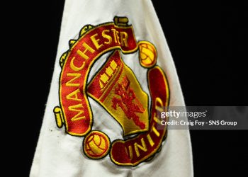 A general view of a Manchester United corner flag (Photo by Craig Foy/SNS Group via Getty Images)