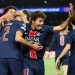 PSG players celebrate win over Arsenal Photo Courtesy: Reuters