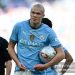 Erling Haaland (9 Manchester City) holds the match ball during FA Cup Final (Photo by Kevin Hodgson | MI News/NurPhoto via Getty Images)