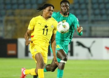 Jerry Afriyie (11) in action for Black Satellites