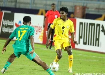 Emmanuel Mensah in action for Black Satellites