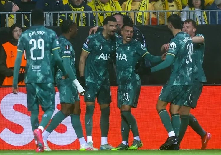 Tottenham Hotspurs celebrate goal against Bodo/Glimt Photo Courtesy: PA Media