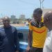 Benjamin Asare with Alhaji Seidu Agongo with Coach Aboubakar Ouattara and the PRO of Accra Hearts of Oak