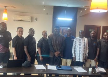 Yaw Ampofo Ankrah together with Samson Deen and his team