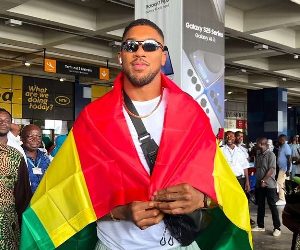 Anthony Joshua in Ghana ahead of the " Battle of the Beast" boxing bout