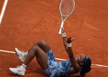 Coco Gauff celebrates after winning the 2025 French Open Final against Aryna Sabalenka Photo Courtesy: Getty Images