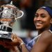 Coco Gauff celebrates after winning the 2025 French Open Final against Aryna Sabalenka Photo Courtesy: Getty Images