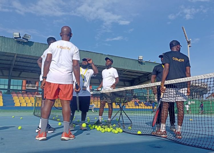 Tennis Coaches at 10 Tennis Clinic at the Accra Sports Stadium