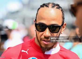 Lewis Hamilton of Great Britain and Scuderia Ferrari looks on prior to final practice ahead of the F1 Grand Prix of Canada (Photo by Minas Panagiotakis/Getty Images)