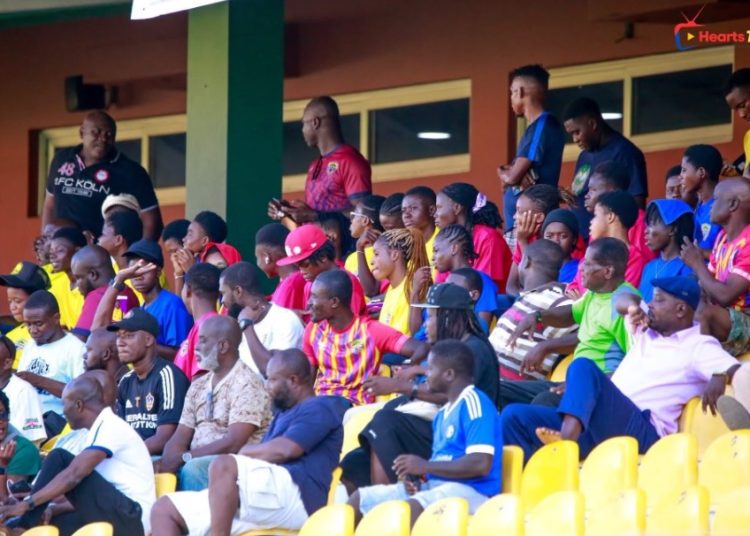 Section of Hearts of Oak fans in game against FC Samartex