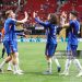 ATLANTA, GEORGIA - JUNE 16: Enzo Fernandez #8 of Chelsea FC celebrates scoring his team's second goal with Marc Cucurella #3, Cole Palmer #10 and Liam Delap #9 during the FIFA Club World Cup 2025 group D match between Chelsea FC and Los Angeles Football Club at Mercedes-Benz Stadium on June 16, 2025 in Atlanta, Georgia. (Photo by Alex Grimm/Getty Images)