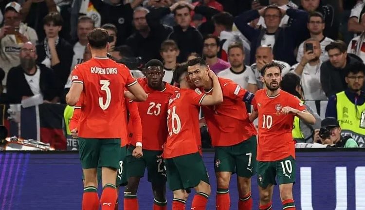 Portugal celebrate win over Germany in UEFA Nations League semis Photo Courtesy: Getty Images