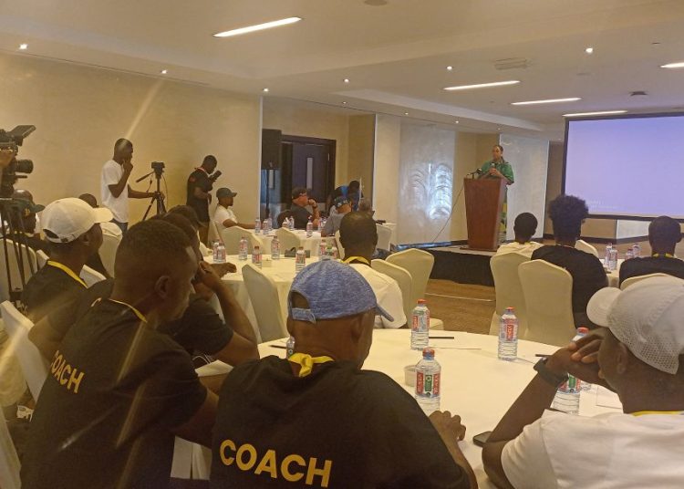 A10 Foundation Chairperson Shanti Annan speaks at seminar with Ghana Tennis Coaches
