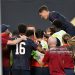 Sebastian Berhalter #8 of United States celebrates with teammates after defeating Costa Rica  at 2025 Gold Cup (Photo by Stephen Maturen/Getty Images)