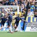 Christian Gray celebrates with Myer Bevan #7 and Nikko Boxall #5 after scoring his team's first goal on a header past Agustin Marchesin (not pictured) during the FIFA Club World Cup 2025 group C match between Auckland City FC and CA Boca Juniors  (Photo by Alex Grimm/Getty Images)