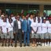 GFA President Kurt Okraku and GFA Vice President Mark Addo (middle) with Black Queens Photo Courtesy: GFA