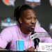 Dwight Howard speaks to media during the Naismith Basketball Hall of Fame Press Conference (Photo by Alex Slitz/Getty Images)