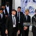 Liverpool FC former and current Players Curtis Jones, Wataru Endo, Ibrahima Konate, Connor Bradley, and Jordan Henderson leave the church following the funeral held for Diogo Jota and his brother Andre Silva at Igreja Matriz de Gondomar on July 05, 2025 in Gondomar, Portugal. Diogo Jota was a professional football player for Liverpool FC and the Portuguese national team, while Andre Silva played for FC Penafiel in Portugal's second tier. The brothers died in a car accident in the province of Zamora, Spain, on July 3. (Photo by Octavio Passos/Getty Images)