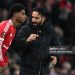 Ruben Amorim, Head Coach of Manchester United, speaks to Marcus Rashford (Photo by Justin Setterfield/Getty Images)