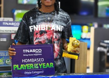 Razak Simpson after receiving his presents from Nasco