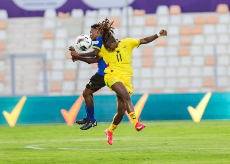 Black Queens' Alice Kusi (11) in action at 2024 Women's AFCON Photo Courtesy: GFA
