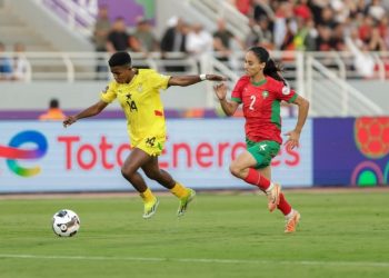 Stella Nyamekye (14) in action against Morocco Photo Courtesy: GFA