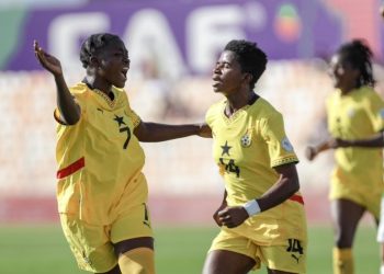 Princella Adubea (7) celebrates with Stella Nyamekye Photo Courtesy: GFA