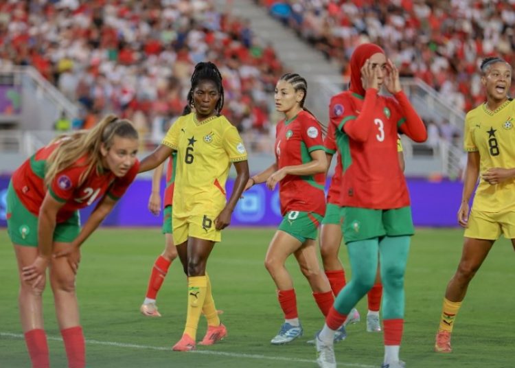 Jennifer Cudjoe (6) in action for Black Queens against Morocco at 2024 AFCON Photo Courtesy: GhanaWNT on X
