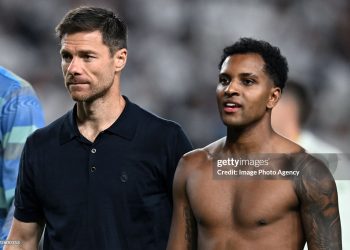 Xabi Alonso of Real Madrid and Rodrygo of Real Madrid  during the FIFA Club World Cup 2025 (Photo by Image Photo Agency/Getty Images)