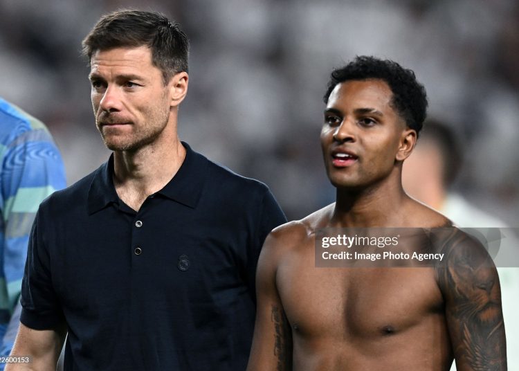 Xabi Alonso of Real Madrid and Rodrygo of Real Madrid  during the FIFA Club World Cup 2025 (Photo by Image Photo Agency/Getty Images)