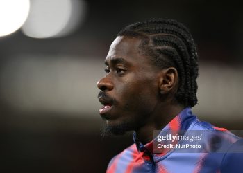 Axel Tuanzebe of Ipswich Town participates in the Emirates FA Cup (Photo by MI News/NurPhoto via Getty Images)