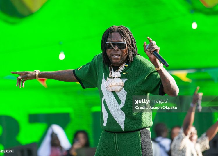 ) Vybz Kartel performs during day three of Wireless Festival 2025.  (Photo by Joseph Okpako/WireImage)