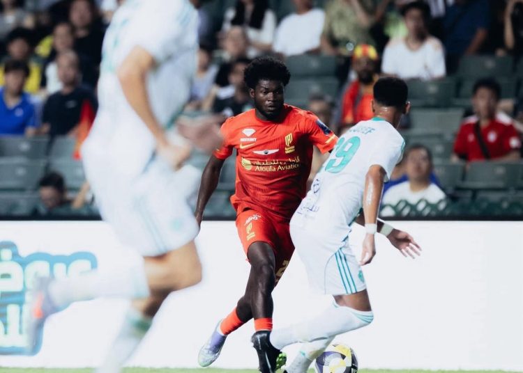 Baah-Bonsu in action in Saudi Super Cup