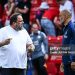 Nottingham Forest's Portuguese manager Nuno Espirito Santo (R) speaks with Nottingham Forest's Greek co-owner Evangelos Marinakis (L) (Photo by JUSTIN TALLIS/AFP via Getty Images)