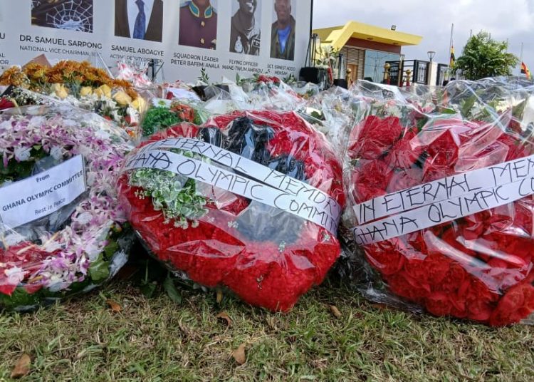 Wreaths from the Ghana Olympic Commitee