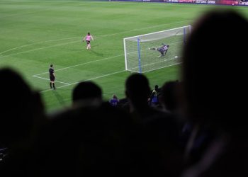 Shot from Leicester City (pink and black)-Huddersfield Carabao Cup Game Photo Courtesy: Leicester City