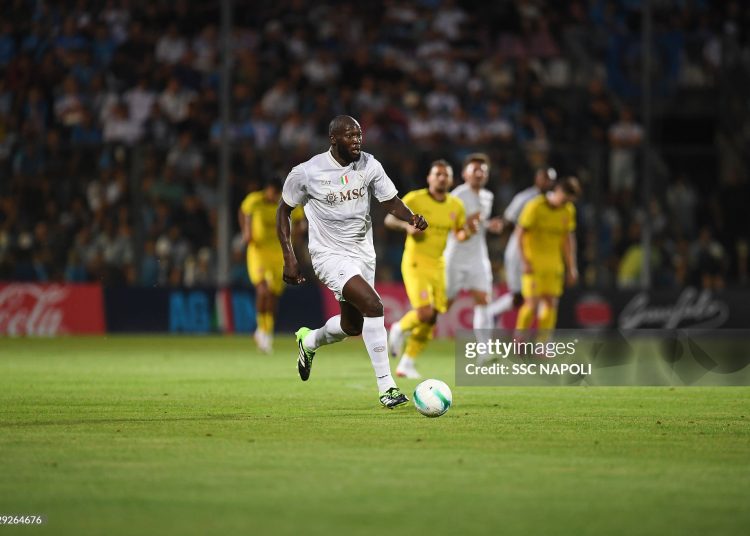 Romelu Lukaku in action during the pre-season friendly match (Photo by SSC NAPOLI/SSC NAPOLI via Getty Images)