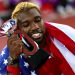 Noah Lyles celebrates Diamond League win  Photo Courtesy: Diamond_League on X