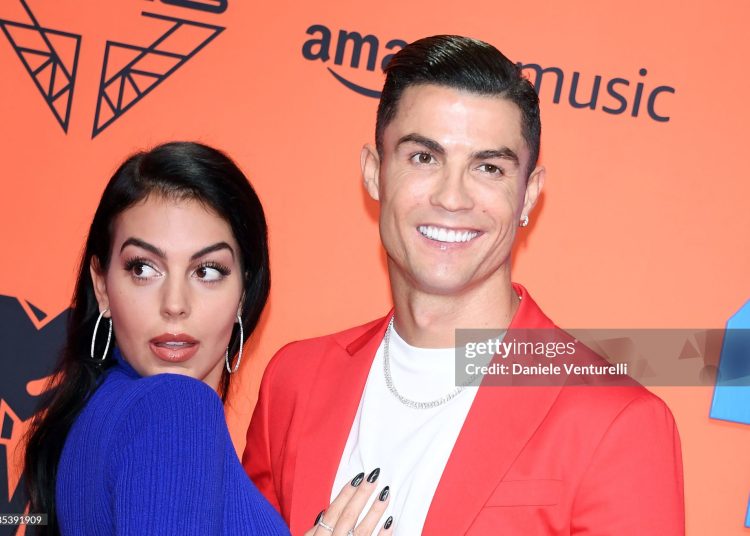 Georgina Rodriguez and Cristiano Ronaldo attend the MTV EMAs 2019 at FIBES Conference (Photo by Daniele Venturelli/Daniele Venturelli/WireImage )
