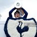 Tottenham Hotspur's South Korean forward #07 Son Heung-Min holds aloft the Tottenham Europa League trophy (Photo by BENJAMIN CREMEL/AFP via Getty Images)