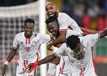 Sudan celebrate after scoring goal  at CHAN Photo Courtesy: CAF