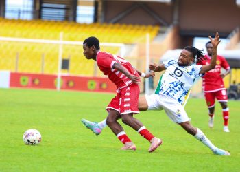 Shot from Kotoko (red) game against Kwara United Photo Courtesy: AKSC
