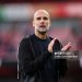 Pep Guardiola, Manager of Manchester City, applauds the fans after Premier League match (Photo by Justin Setterfield/Getty Images)