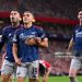Leandro Trossard of Arsenal celebrates scoring his team's second goal with Gabriel Martinelli during the UEFA Champions League 2025/26 League Phase MD1 match between Athletic Club and Arsenal (Photo by David Ramos/Getty Images)