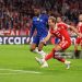 Harry Kane of Bayern Munich scores his team's third goal during the UEFA Champions League 2025/26 League Phase MD1 match between FC Bayern München and Chelsea FC at Football Arena (Photo by Maja Hitij/Getty Images)