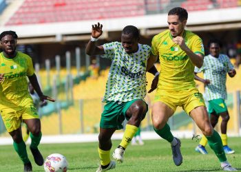 Shot from Bibiani Gold Stars CAF Champions League game against JS Kabylie (yellow) Photo Courtesy: Gold Stars