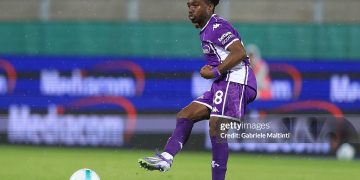 Tariq Lamptey of ACF Fiorentina in action during Serie A match (Photo by Gabriele Maltinti/Getty Images)